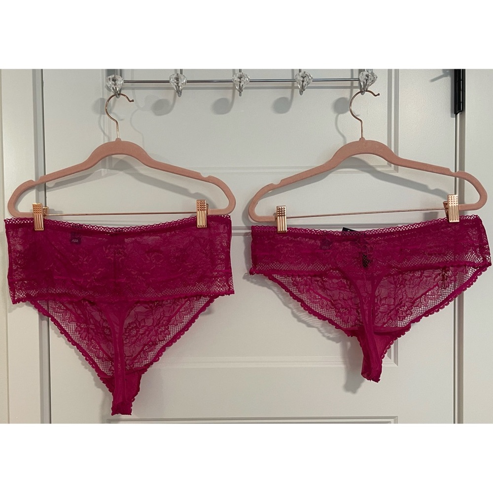 Torrid Elegant Lace Women's Thong Panties - Fuchsia NWT SZ 1X, 2X - Picture 7 of 13